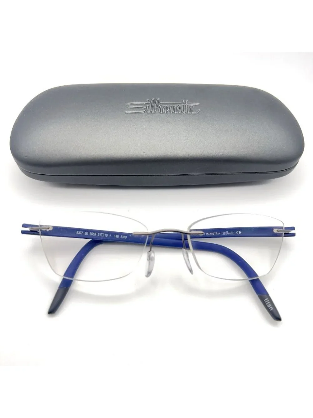 Silhouette 5377 60 6063 5379 Titan Rimless Eyeglass Frame Blue 51-19-140 Austria